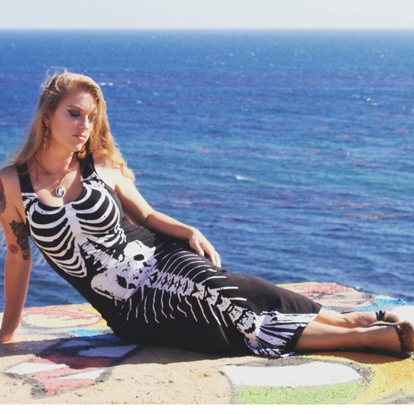 ONE SMALL LEFT! [NEW] Iron Fist Bone Deep Bodycon Dress - Picture 14 of 16